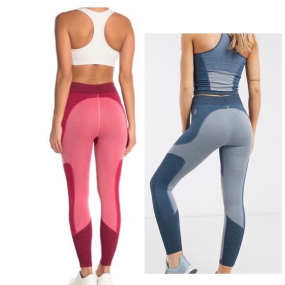 FP Movement Red & Marled Pink Color-block Tank Top High Rise Legging Set - Picture 5 of 8